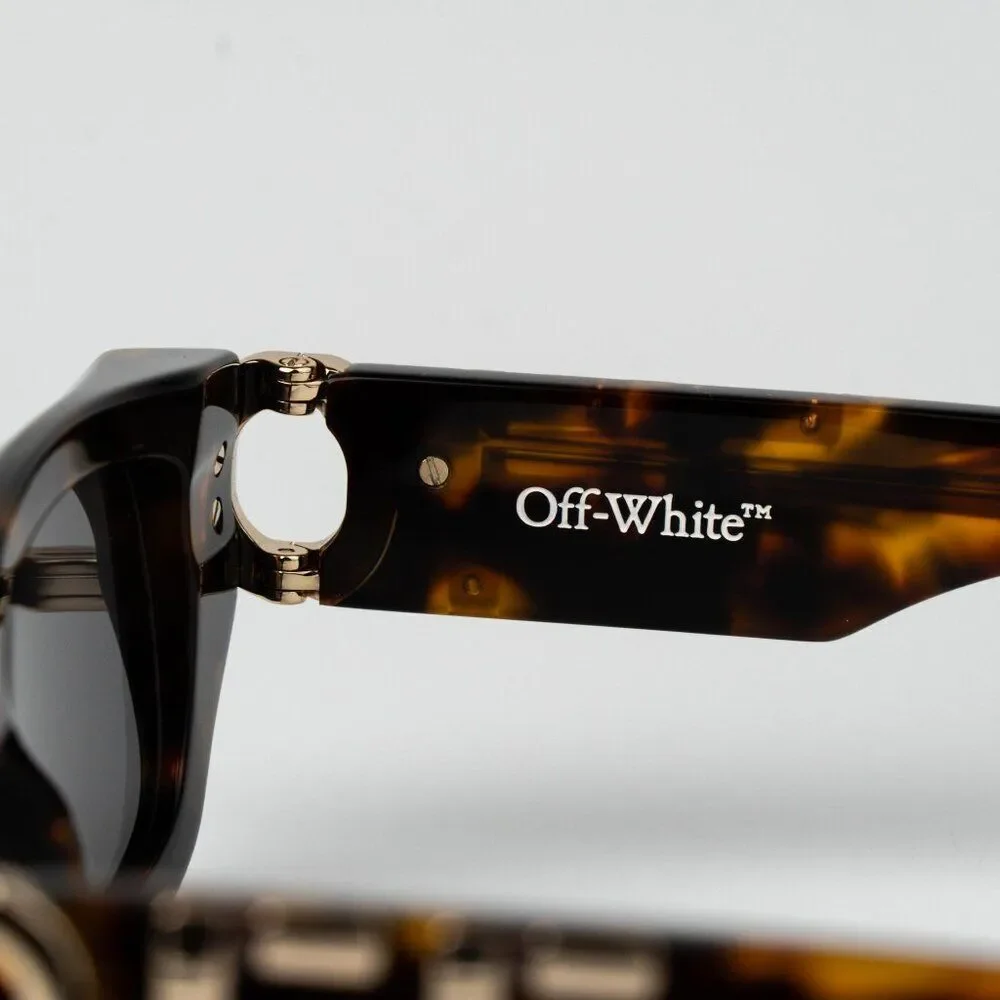 Off-White FILLMORE Men Sunglasses Havana Grey Square OERI124 6007 NEW AUTHENTIC